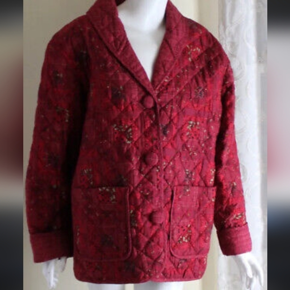 Donna Sharp Quilted Patchwork Jacket Blazer Sz Sm… - image 1